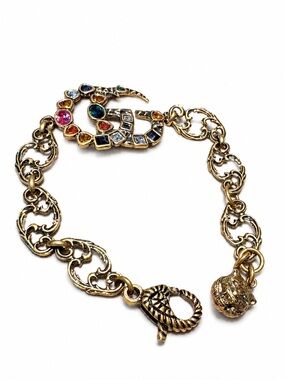 Gucci Crystal Double G Link Bracelet